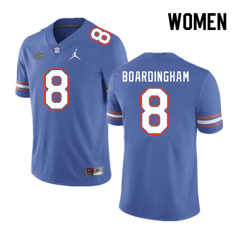 Women #8 Arlis Boardingham Florida Gators College Football Jerseys Stitched Sale-Royal